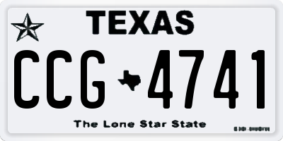 TX license plate CCG4741