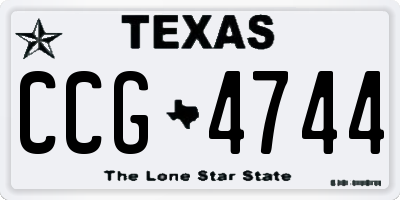 TX license plate CCG4744