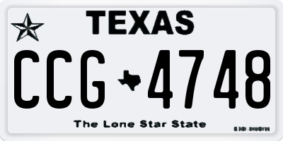 TX license plate CCG4748