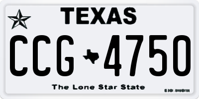 TX license plate CCG4750