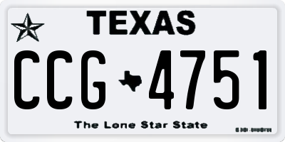 TX license plate CCG4751