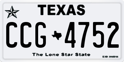 TX license plate CCG4752