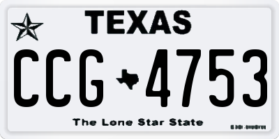 TX license plate CCG4753