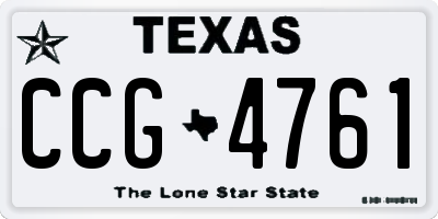 TX license plate CCG4761