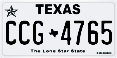 TX license plate CCG4765