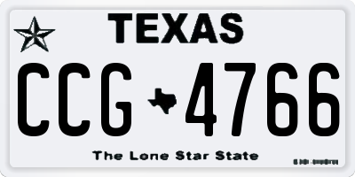 TX license plate CCG4766