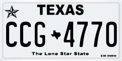 TX license plate CCG4770