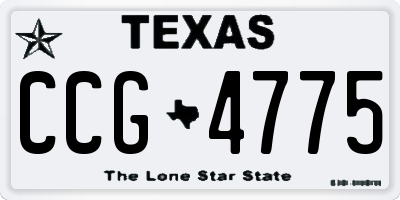 TX license plate CCG4775