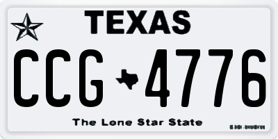 TX license plate CCG4776