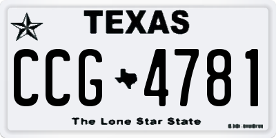 TX license plate CCG4781