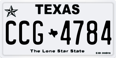 TX license plate CCG4784