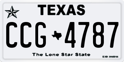 TX license plate CCG4787