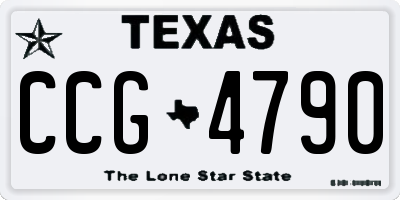 TX license plate CCG4790