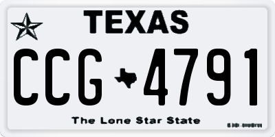 TX license plate CCG4791