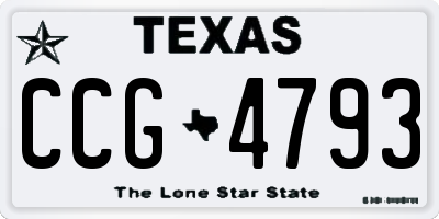 TX license plate CCG4793