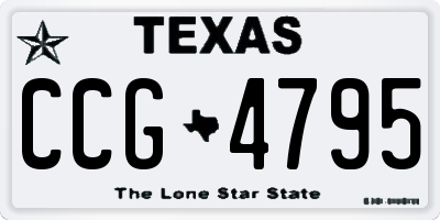 TX license plate CCG4795