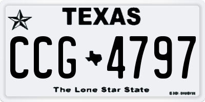 TX license plate CCG4797