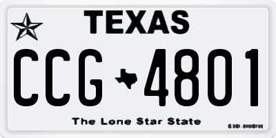 TX license plate CCG4801