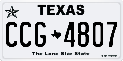 TX license plate CCG4807