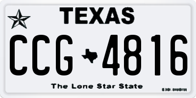 TX license plate CCG4816