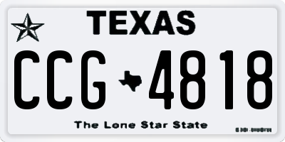 TX license plate CCG4818