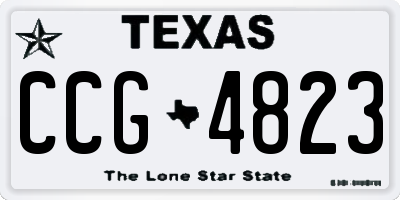 TX license plate CCG4823