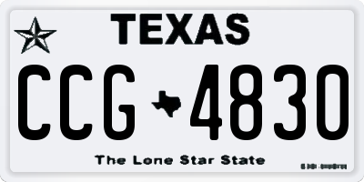 TX license plate CCG4830