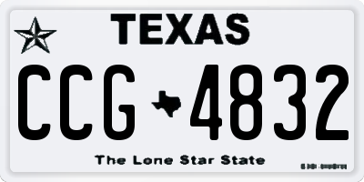 TX license plate CCG4832