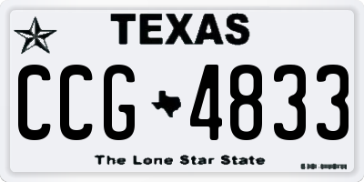 TX license plate CCG4833