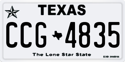 TX license plate CCG4835