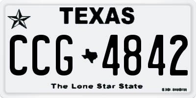 TX license plate CCG4842