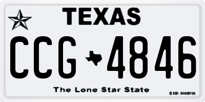 TX license plate CCG4846