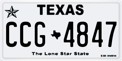 TX license plate CCG4847
