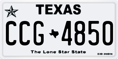 TX license plate CCG4850