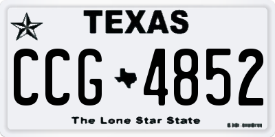 TX license plate CCG4852