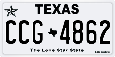TX license plate CCG4862