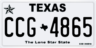 TX license plate CCG4865