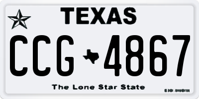TX license plate CCG4867
