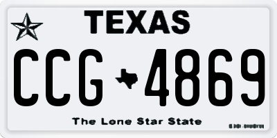 TX license plate CCG4869