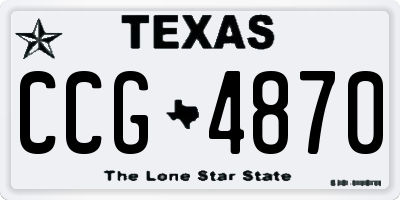 TX license plate CCG4870
