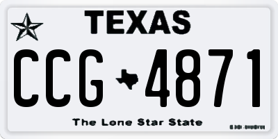 TX license plate CCG4871