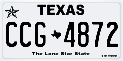 TX license plate CCG4872