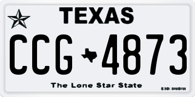 TX license plate CCG4873