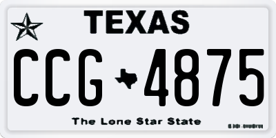 TX license plate CCG4875