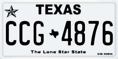 TX license plate CCG4876