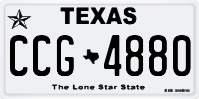 TX license plate CCG4880