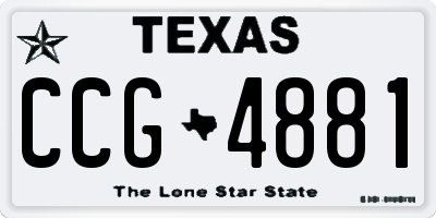 TX license plate CCG4881