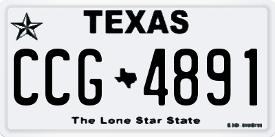 TX license plate CCG4891