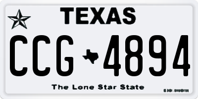 TX license plate CCG4894