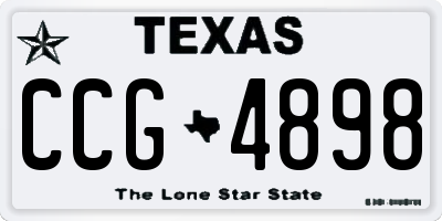 TX license plate CCG4898